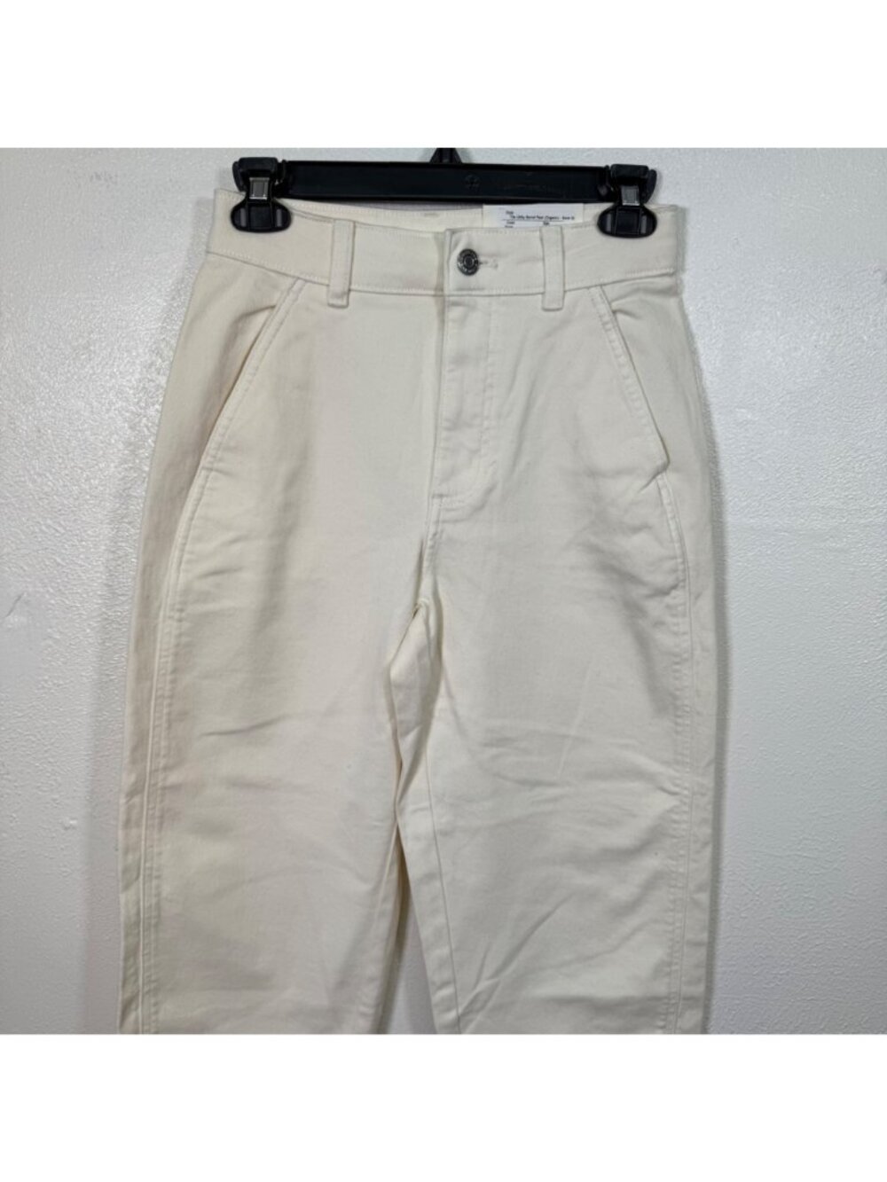 Everlane Women's Bone Organic Cotton Barrel Utility Pants Size 00 Ankle Relaxed - Picture 13 of 16